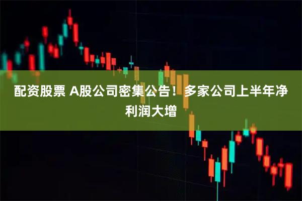 配资股票 A股公司密集公告！多家公司上半年净利润大增