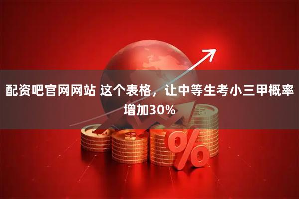 配资吧官网网站 这个表格，让中等生考小三甲概率增加30%